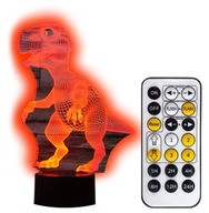 NOČNÁ LAMPA DINOSAUR T-REX 3D LED FARBA + DIAĽKOVÉ OVLÁDANIE