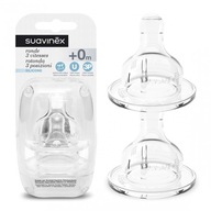 Suavinex Okrúhle trojprúdové cumlíky pre fľaše so širokým hrdlom 0+ Suavinex Okrúhle trojprúdové cumlíky pre fľaše so širokým hrdlom 0+