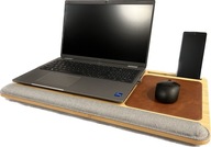 Vankúš na stôl na notebook z bambusovej sivej látky Vankúš na stôl na notebook z bambusovej sivej látky