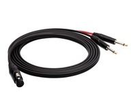 Červený XLR F / 2x JACK MONO 6.3 audio kábel 3m