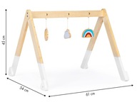 Edukačný drevený gymnastický stojan + hračky