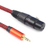 Jack Mikrofónny kábel 3,5mm XLR FEMALE Červený 3m