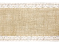 JUTOVÝ BEHÓN S ČIPKOU 28X275 CM JUTOVÝ BEHÓN S ČIPKOU 28X275 CM