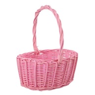 Prútený košík ružový 24 cm Veľkonočná Swieconka Prútený košík ružový 24 cm Veľkonočná Swieconka