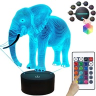 SLON NOČNÁ LAMPA 3D LED FARBY USB DARČEK NA DIAĽKOVÉ OVLÁDANIE SLON NOČNÁ LAMPA 3D LED FARBY USB DARČEK NA DIAĽKOVÉ OVLÁDANIE