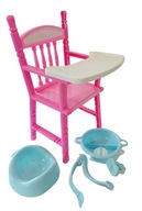 Sada stoličky pre bábiku, misky a nočníka