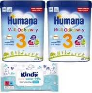HUMANA 3 NÁSLEDNÉ MLIEKO PO 12m 2x 650G + obrúsky HUMANA 3 NÁSLEDNÉ MLIEKO PO 12m 2x 650G + obrúsky