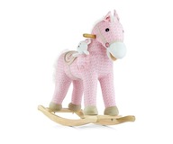 Mäkký hojdací koník Pony Pink s medveďom