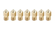 Sada 7x tryska MK7/MK8 závit M6 1,75mm Sada 7x tryska MK7/MK8 závit M6 1,75mm