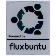 Samolepka Powered by Fluxbuntu 19 x 24 mm Samolepka Powered by Fluxbuntu 19 x 24 mm