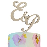 Drevená tortová torta INITIALS s iniciálami na svadobnú tortu Drevená tortová torta INITIALS s iniciálami na svadobnú tortu