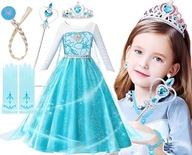 Karnevalový kostým Kostým ELSA FROZEN pre dievča 110-116 cm Veľkosť S