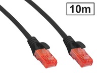 Cat.6 UTP RJ45 prepojovací kábel 1:1 Cu AWG26 čierny 10m Cat.6 UTP RJ45 prepojovací kábel 1:1 Cu AWG26 čierny 10m