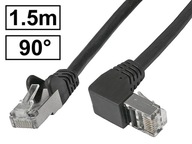 Patch kábel Cat.6A, obrazovka PIMF RJ45, uhlová, 90 stupňov, 1,5 m Patch kábel Cat.6A, obrazovka PIMF RJ45, uhlová, 90 stupňov, 1,5 m