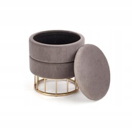 Otváracia MINTY ZAMATOVÁ ŠEDÁ/ZLATÁ HALMAR POUFFE Otváracia MINTY ZAMATOVÁ ŠEDÁ/ZLATÁ HALMAR POUFFE