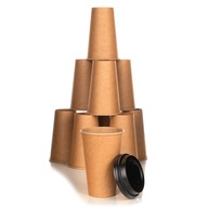 Sada 100 ks hrnčekov KRAFT 400 ml s vrchnákom - horúce nápoje Sada 100 ks hrnčekov KRAFT 400 ml s vrchnákom - horúce nápoje