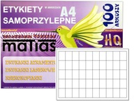 A4 hárky samolepiek 38x28mm LESK samolepiace etikety 100ks čisté A4 hárky samolepiek 38x28mm LESK samolepiace etikety 100ks čisté