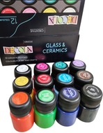 Sada sklenených farieb a keramiky maľovania 12 kusov x 20 ml dekola Sada sklenených farieb a keramiky maľovania 12 kusov x 20 ml dekola