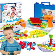Bloky v kufri skrutkovač skrutky puzzle set XL Bloky v kufri skrutkovač skrutky puzzle set XL