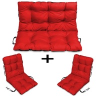 RATTAN nábytkové podsedáky 100X60X50 sada 2+1 ČERVENÁ