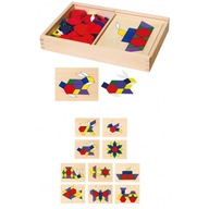 Drevená geometrická mozaika Viga Toys Logické puzzle kocky 148 ks M