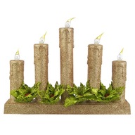 ADVENTNÝ STOJAN NA SVIEČKU 5 LED VIANOČNÉ OZDOBY, NA AKUMULÁTOR, ZLATÝ ADVENTNÝ STOJAN NA SVIEČKU 5 LED VIANOČNÉ OZDOBY, NA AKUMULÁTOR, ZLATÝ