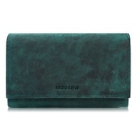 Dámska zelená kožená peňaženka Brodrene Classic horizontálne veľké peňaženky