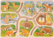 Drevené puzzle Gokiho zvieracie bludisko