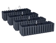 4x Balkónový kvetináč DDEF600 Háčiky + systém 4x Balkónový kvetináč DDEF600 Háčiky + systém