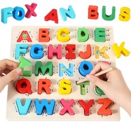 DREVENÉ PUZZLE ABECEDNÉ PÍSMENÁ UČENIE JHTOY-330 DREVENÉ PUZZLE ABECEDNÉ PÍSMENÁ UČENIE JHTOY-330