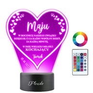 3D LED nočná lampa Vzťah k výročiu Darček Váš nápis Meno Dátum Gravírovanie 3D LED nočná lampa Vzťah k výročiu Darček Váš nápis Meno Dátum Gravírovanie
