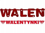Girlandový banner s ozdobným nápisom Valentín, 1,6 m