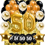 BALÓNY záves 50. VÝROČIE SVADBY ZLATÉ VÝROČIE 100 cm BALÓNY záves 50. VÝROČIE SVADBY ZLATÉ VÝROČIE 100 cm