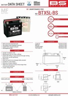 Bs batéria Btx5L-Bs 12V 4Ah 114X71X106