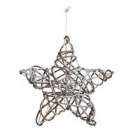 Pletená STAR LED vianočná dekorácia 30cm Ratan