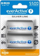 Nabíjateľné batérie D / R20 everActive Ni-MH Ni-MH 5500 m Nabíjateľné batérie D / R20 everActive Ni-MH Ni-MH 5500 m