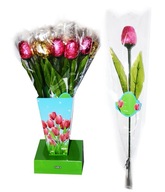 ČOKOLÁDOVÝ KVET TULIPÁNU VO VÁZE 40 cm 18 ks ČOKOLÁDOVÝ KVET TULIPÁNU VO VÁZE 40 cm 18 ks