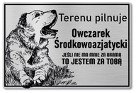 Značka Pozor pes - Areál stráži aziat