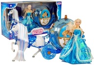 Sada bábiky v kočíku na česanie modrej