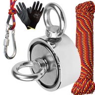 NEODYMIOVÝ MAGNET N52 RUKOJEŤ 100kg na vyhľadávanie vo vode 20m lano NEODYMIOVÝ MAGNET N52 RUKOJEŤ 100kg na vyhľadávanie vo vode 20m lano