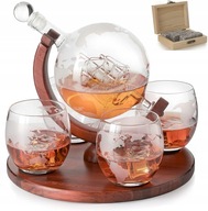 Whisky Set DECANNER Globe + 4 sklenené kocky
