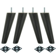 Nohy Nohy 15 cm Drevené čierne + komplet plech Nohy Nohy 15 cm Drevené čierne + komplet plech