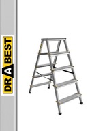 Obojstranný hliníkový domáci rebrík 2x5 DRABEST 150 kg