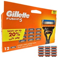 12 x čepieľkové vložky Gillette Fusion 5 pre holiaci strojček Fusion5 plus gél 12 x čepieľkové vložky Gillette Fusion 5 pre holiaci strojček Fusion5 plus gél
