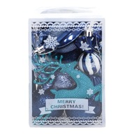 22 ks Vianočné ozdoby DIY Decor Xmas Supplies Blue