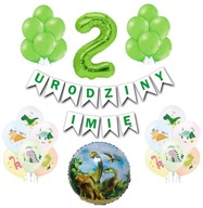 Set of DINOSAUR Balloons Dinosaurs 2 Birthday Name