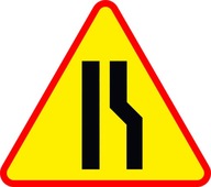 Značka A12b, zúženie cesty vpravo, 750 mm, typ I