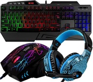 HERNÝ SET KLÁVESNICA MYŠ SLÚCHADLÁ USB RGB HERNÝ SET KLÁVESNICA MYŠ SLÚCHADLÁ USB RGB