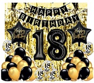 Balóny k 18. narodeninám SET konfety z čierneho zlata