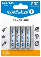 4x everActive R03/AAA 800mAh strieborné batérie 4x everActive R03/AAA 800mAh strieborné batérie